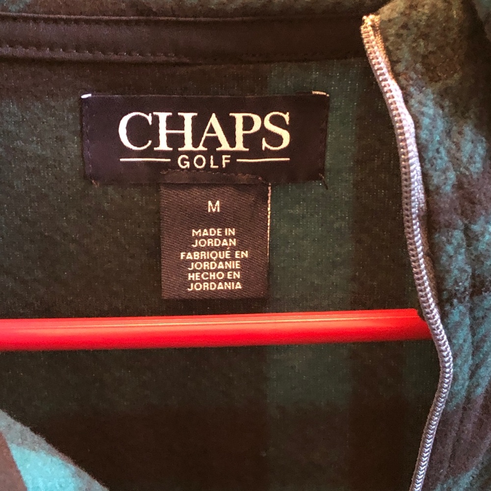 Chaps Golf Men's Fleece Flannel 1/4 Zip Jacket M - Picture 3 of 5